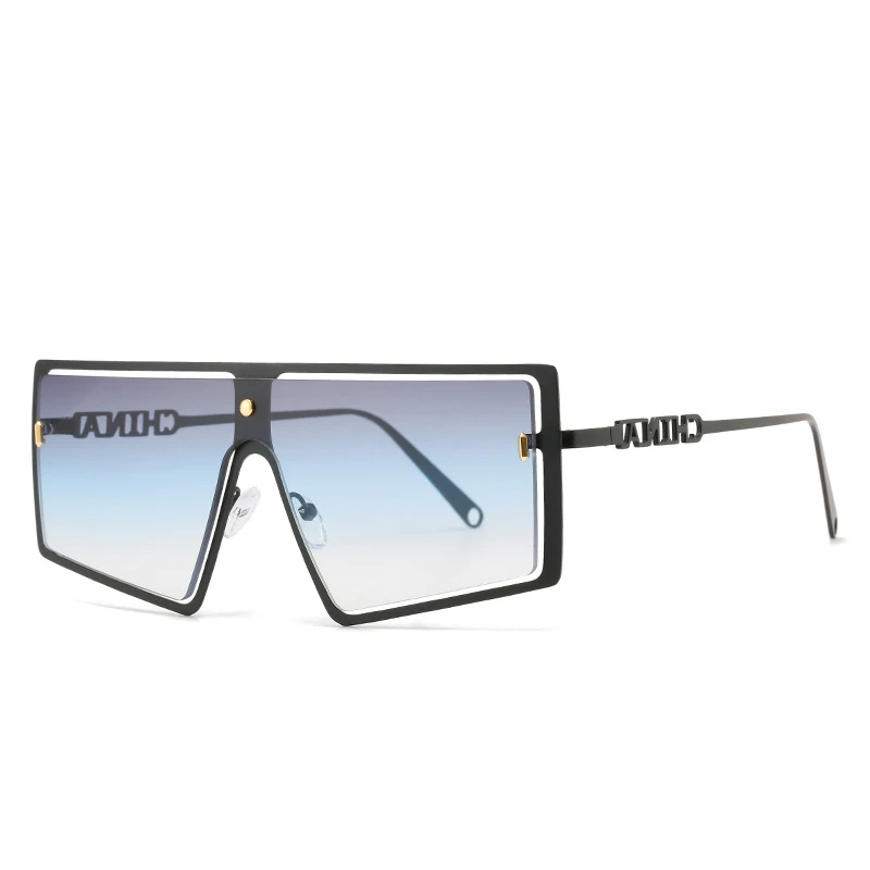 2022 Hot design Fashion Sun Shades Square Lens Sun glasses One Piece Large Frame Women Oversize Sunglasses