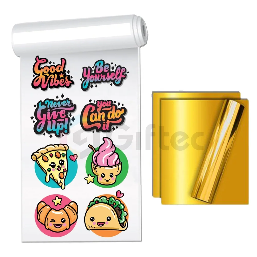 Giftec Wholesale Crystal Label UV DTF Film Dtf Flatbed Printer Technology Transfer ab Pet for Uv Cup Wraps Printing