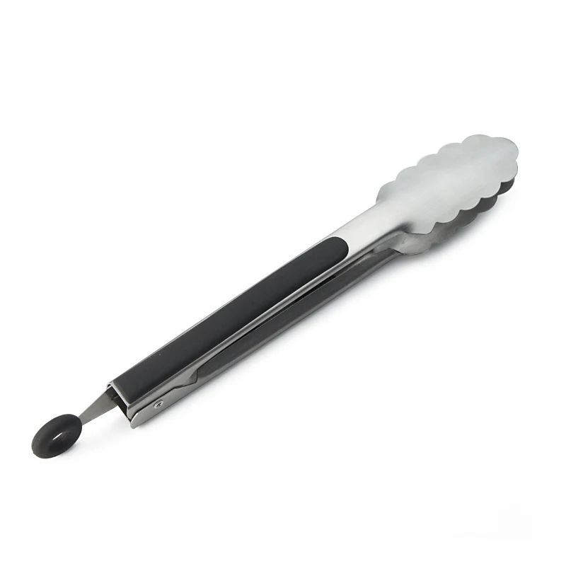 9,12 ,16 inch Food Tongs  Kitchen Stainless Steel TPR Handle Tongs for Barbecue Service Bread Clips Tongs