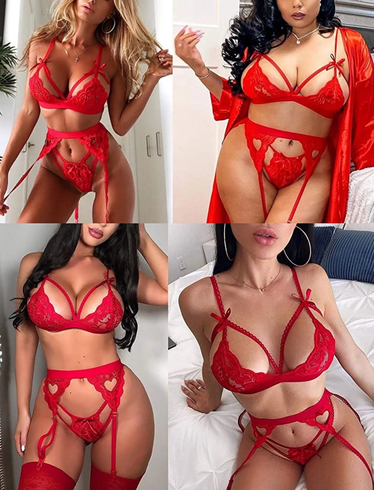 
Wholesale High Quality Lingerie Transparent Lace Sleeveless Plus Size Bodysuit Langerie Set Women Hot Heart Sexy Lingerie 