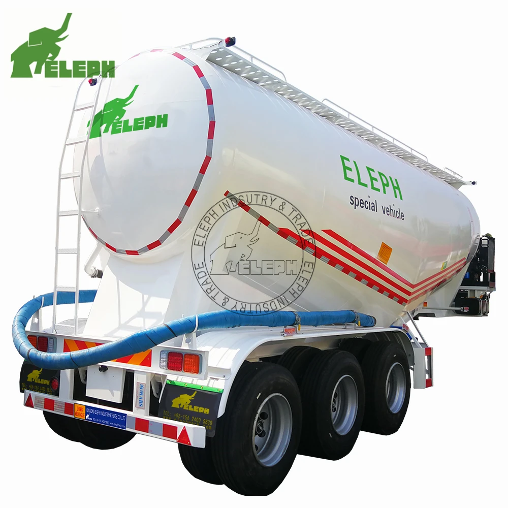 2021 China Factory Price 2V W Shape Dry Powder Tank Bulk Cement Trailer