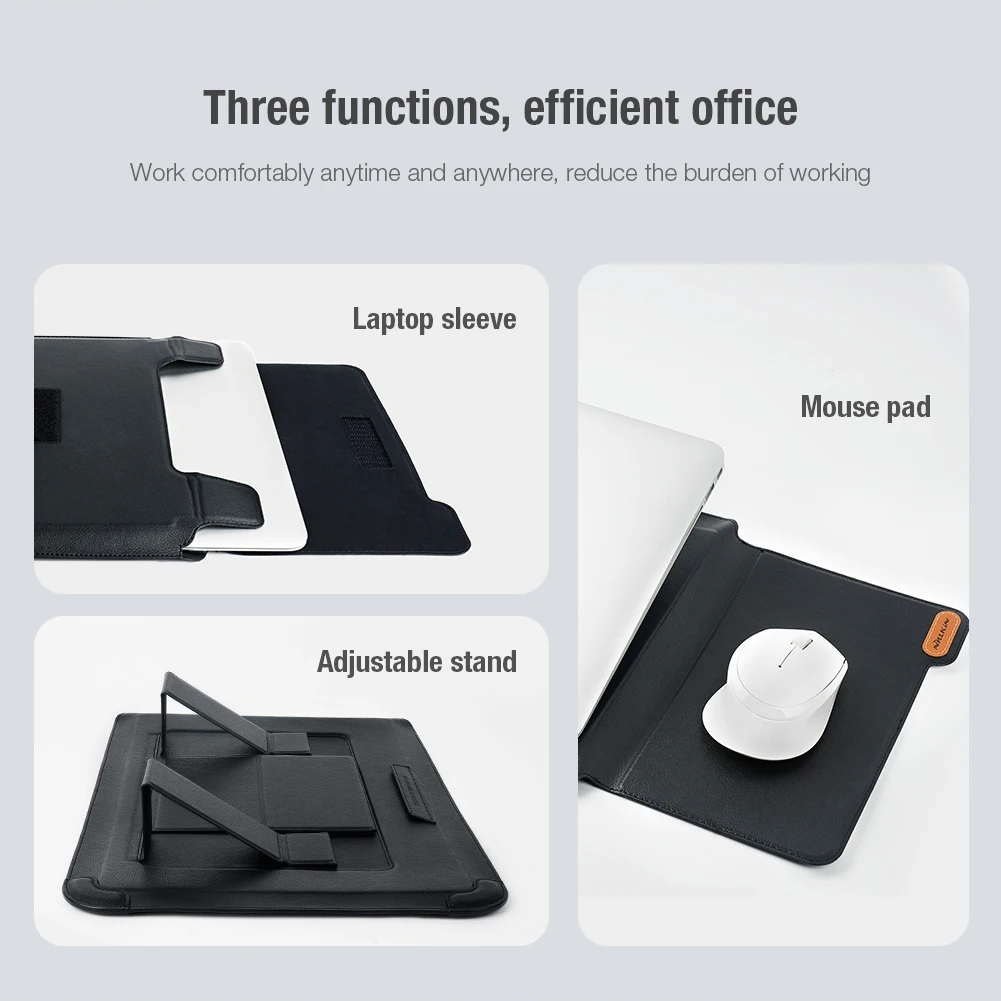 Nillkin Laptop Bag Sleeve for 13 14 Inch MacBook Notebook Expandable Storage Two Adjustable Angles Ultra-Slim Laptop Case