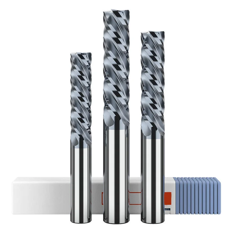 HRC70 four flutes spiral Alnovz3 coated tungsten steel end mill cnc metal engraving bits