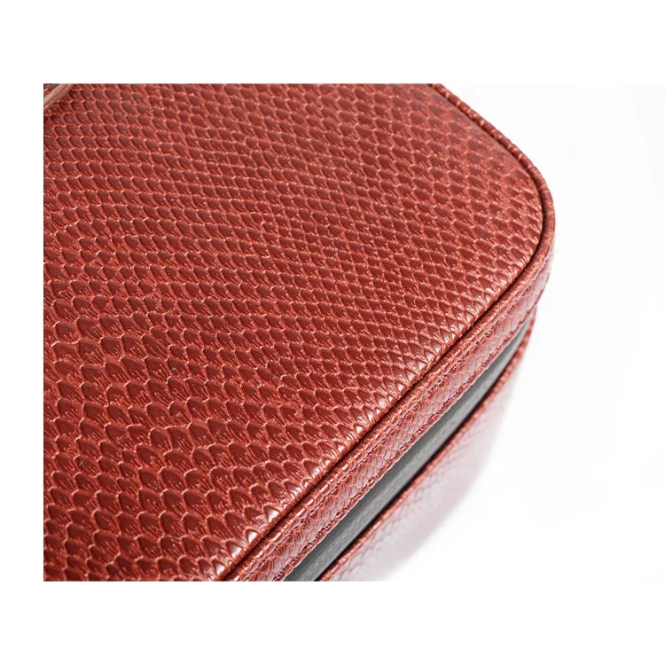 Multiple storage spaces Lock and cover Leather ziplock smell proof bag custom with handle