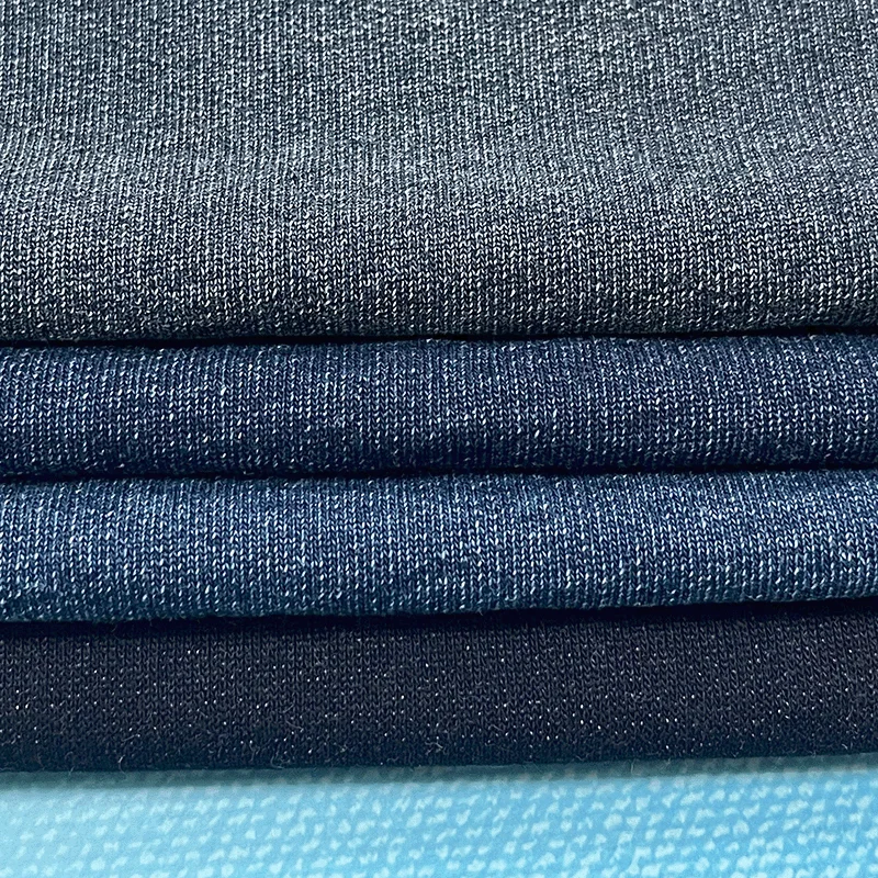 Organic cotton knitted denim 200gsm cotton twill fabric for pants