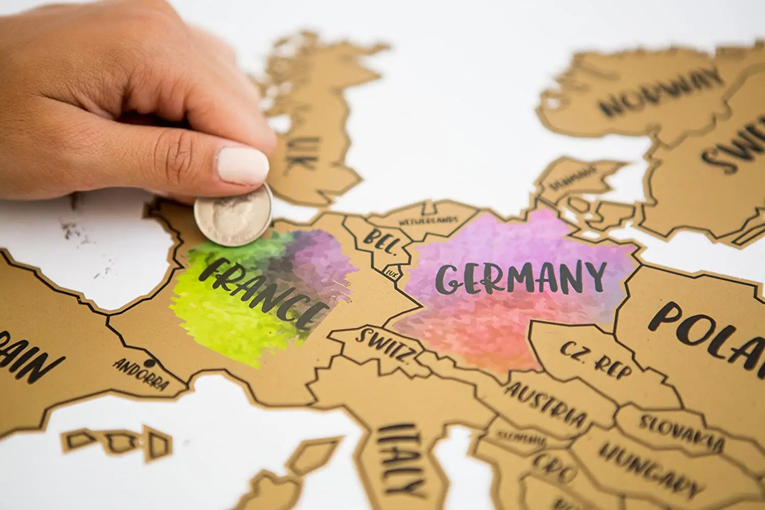 Постер Европы с изображением карты ЕС, чтобы раскрыть яркие цвета стран