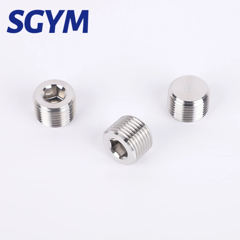 304/316 Stainless Steel Inner Hexagon male pipe plug socket tapered RC or G thread pipe plug