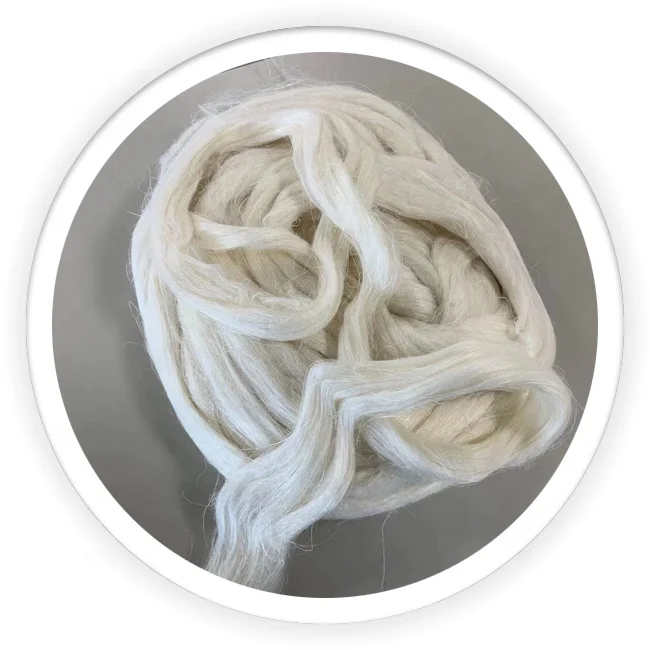 
2000nm white uncottonized hemp fiber sliver for wool blend spinning 