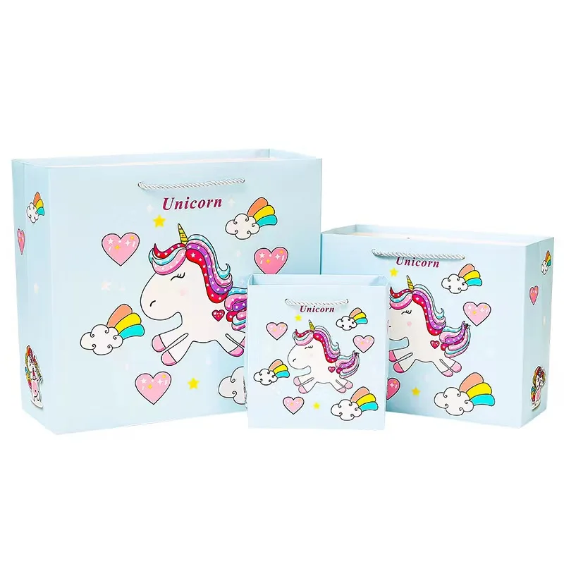 Animal Theme unicorn Kids Birthday Party Supplies Custom Unicorn Design Sweet Gift Candy Paper bags
