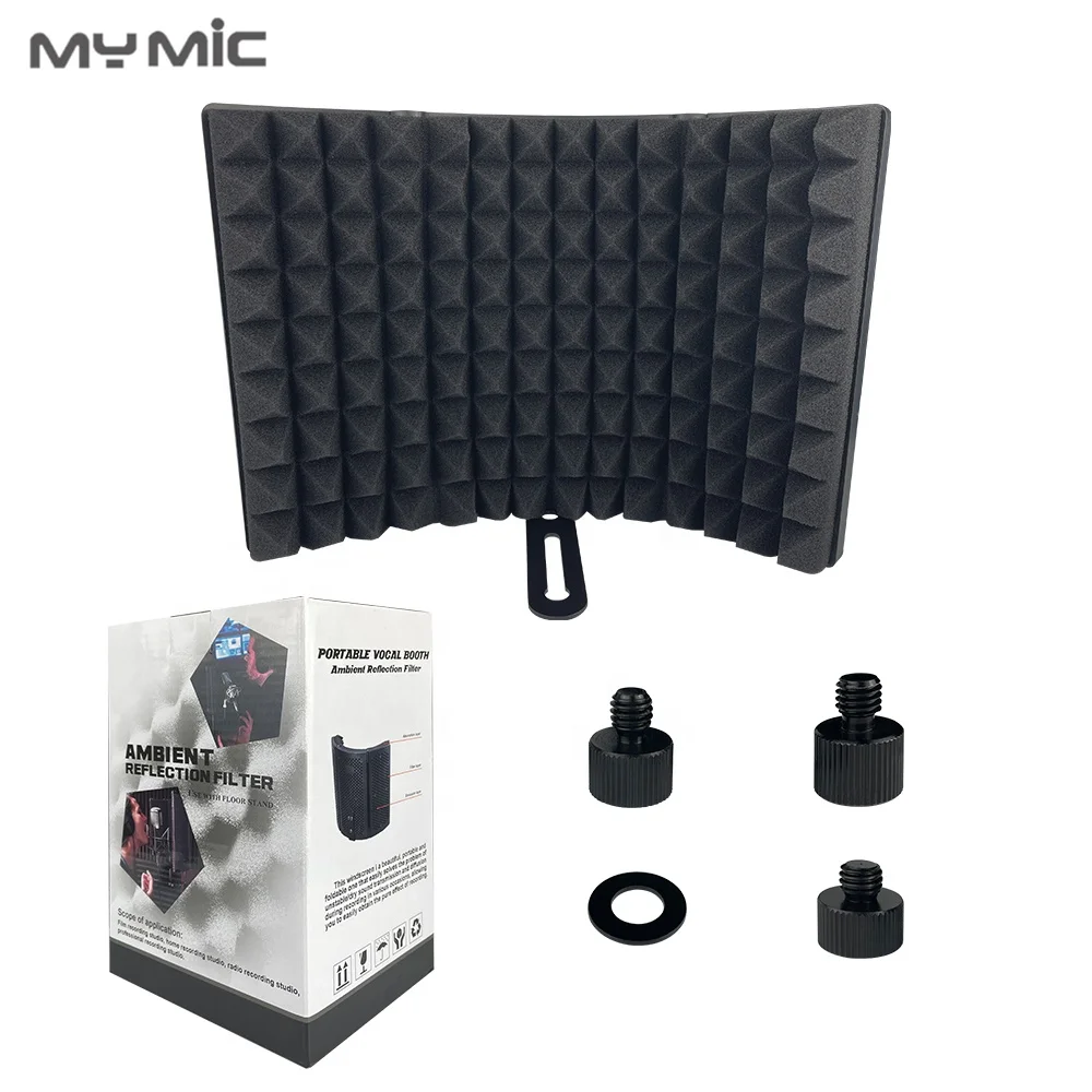 IS04 OEM sound-absorbing foam microphone isolation shield mic vocal filter soundproof screen for studio microphone recording
