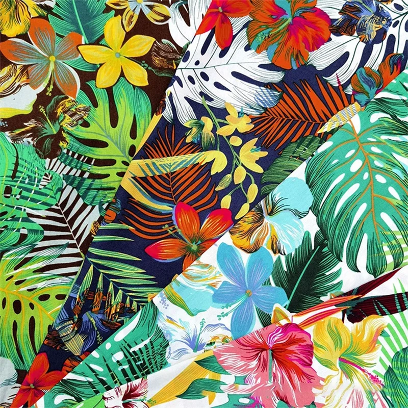 Hot selling fashion printed fabric floral TC poplin african fabrics for clothing garment