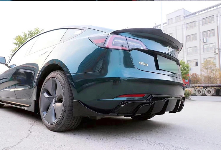 Carbon Fiber Spoiler Rear Diffuser Front Bumper Lip Camera Trim Cover Body Kits BodyKit Carbon Fiber for Tesla Model 3