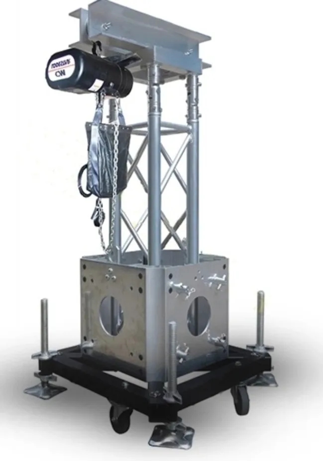 High Quality Large Aluminum Truss Roof Wooden Stage with Lifting Tower