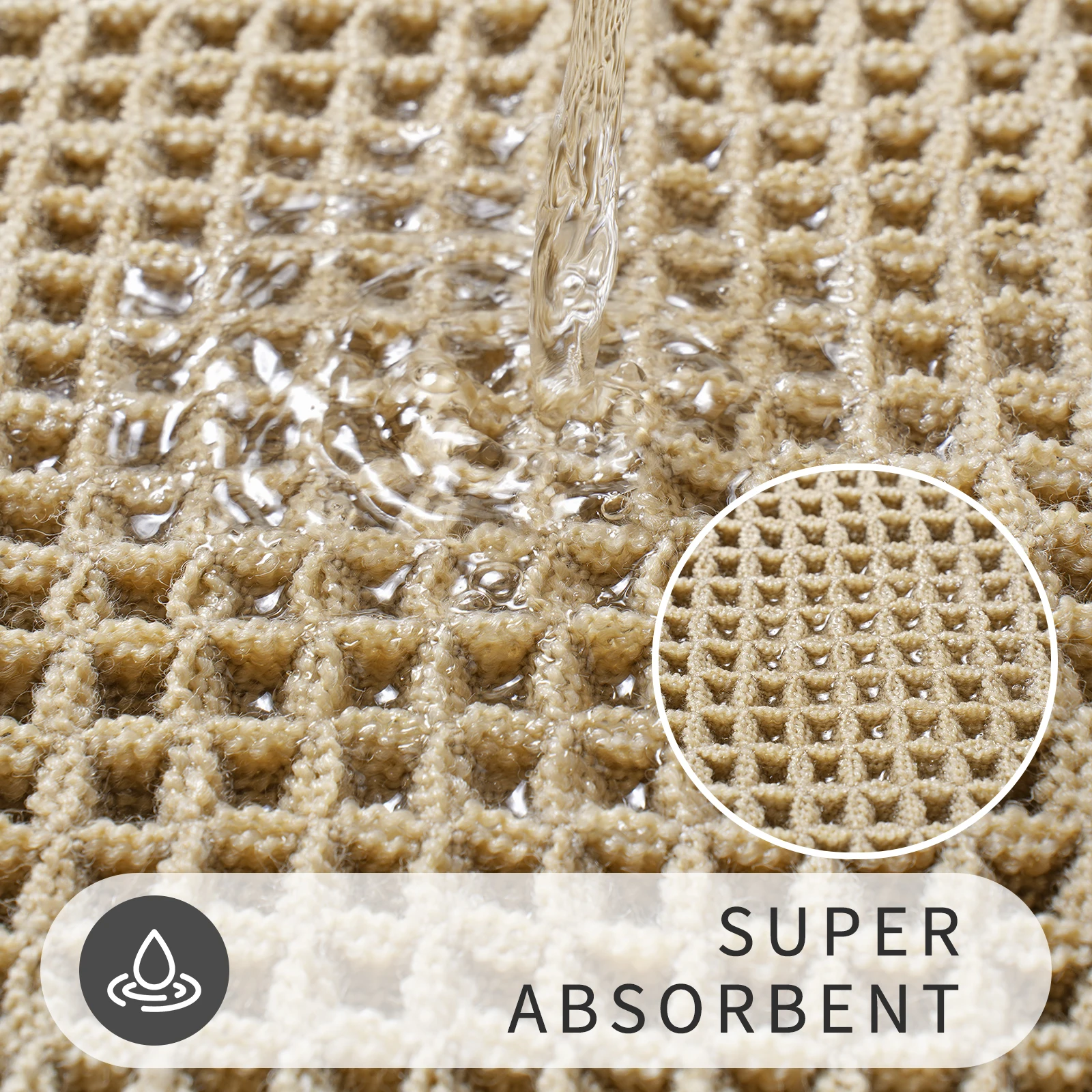 Custom Tassel Waffle Non-slip water Absorbent bath mat Braided Anti Slip Microfiber Soft Shaggy shower bathroom mat