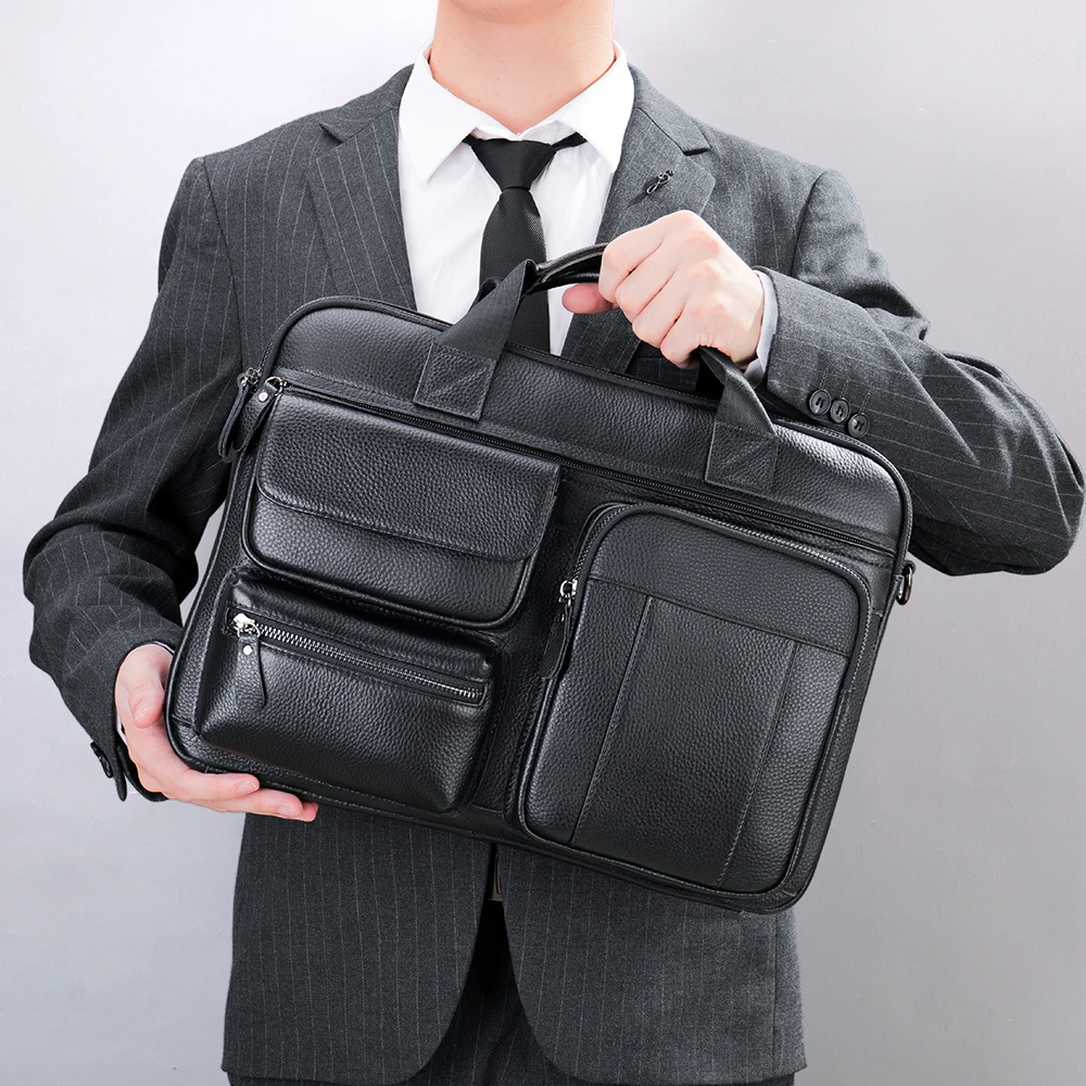 Мужская кожаная сумка мессенджер, деловой портфель, Компьютерная сумка, портфель из натуральной кожи для ноутбука, кожаный портфель для мужчин (11000005398112)