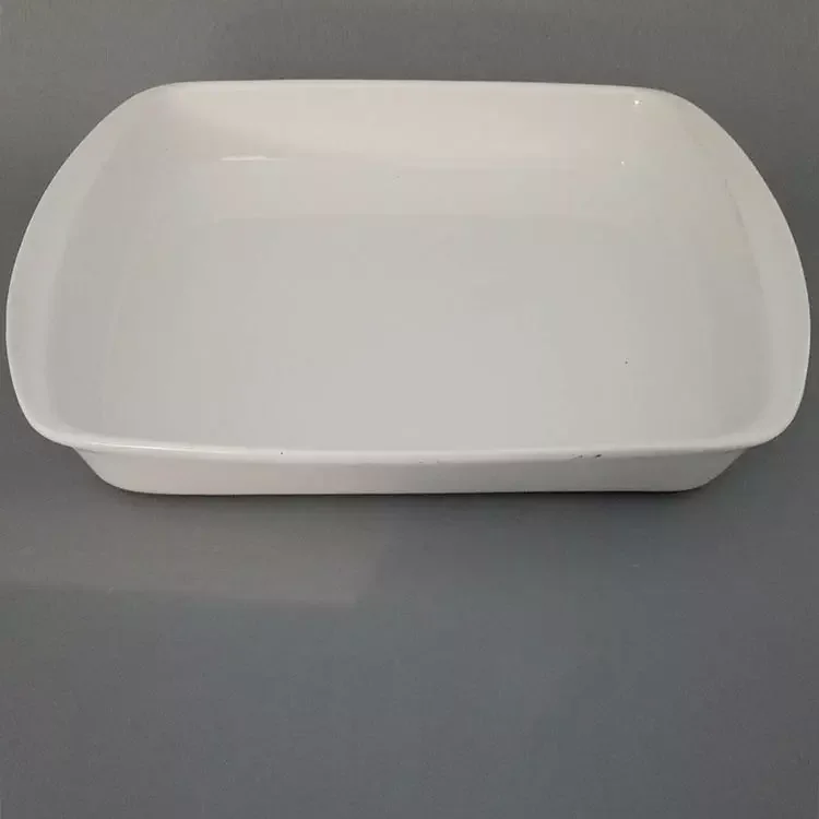 Simple and cheap Nordic style tableware cheese baked rice grilled chicken and fish white ceramic baking plate for hotel home