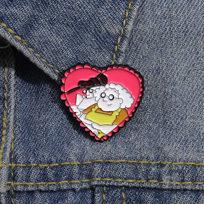 good stock wholesale New Creative Cartoon TV Series Couple Red Love Alloy Oil Drop Metal Brooch pin Fun Fashion Logo Pin