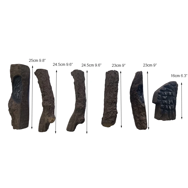 Fire Resistant Cement Gas Logs Fireplace Concrete Fake Fire Wood Fashion Popular Accessories Safe Realistic Flame Effect