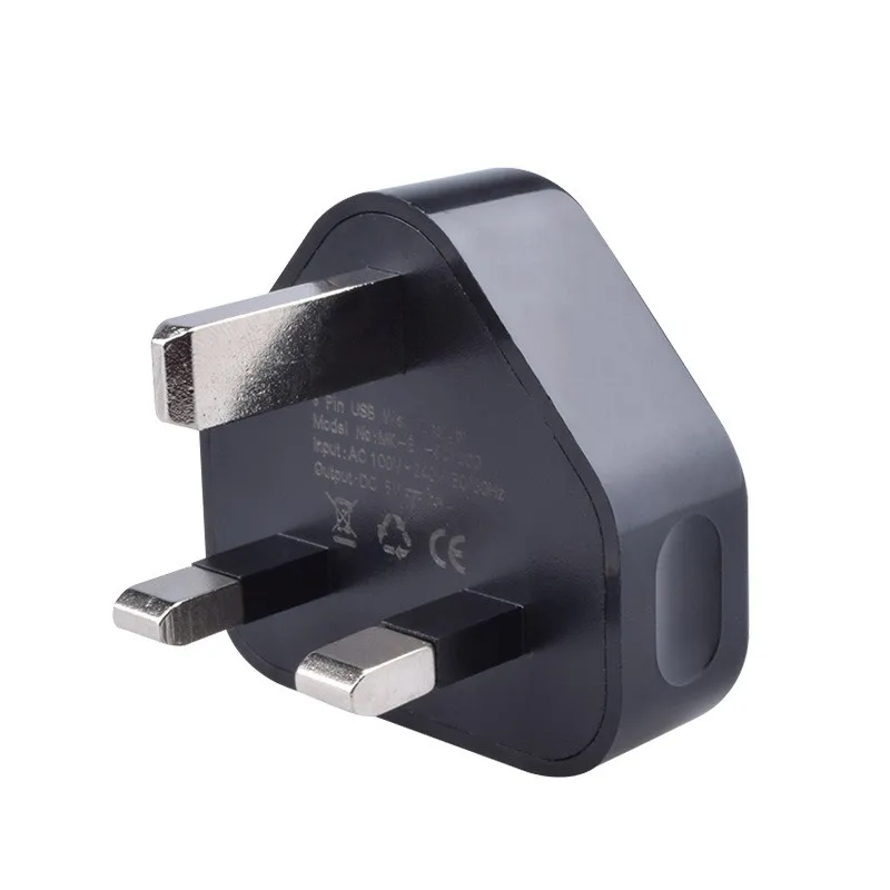 5v 2.1a Usb Phone Charger Adapter UK Plug 3 Pins Single Port Fast Charging Android Wall Charger 5V 1A 5W USB Power Adaptor