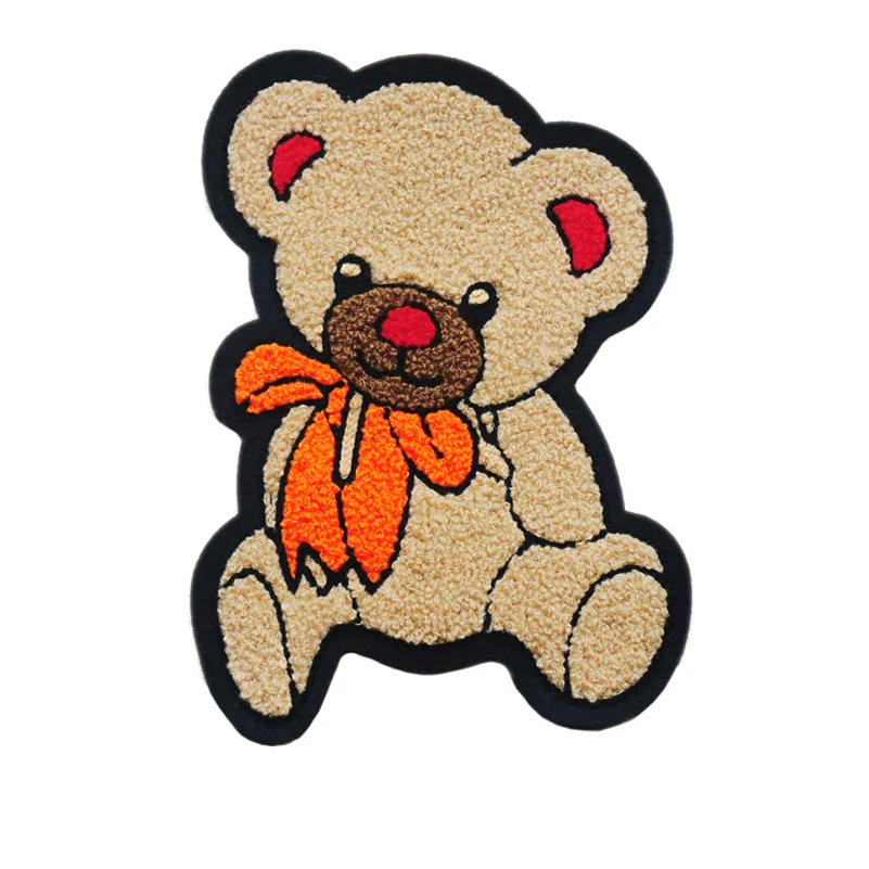 Custom garment labels woven embroidery chenille patches for clothing & bags