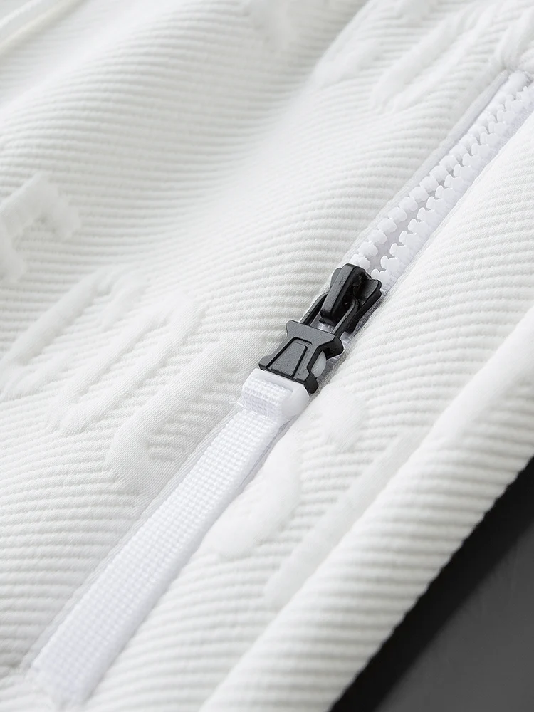 2022 high waisted french terry heavy weight sweat pants embossed white pants for men