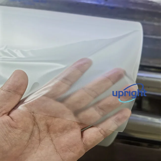 Upright 120 micron thick 305 mm width frosted soft pvc sheet for urine bag