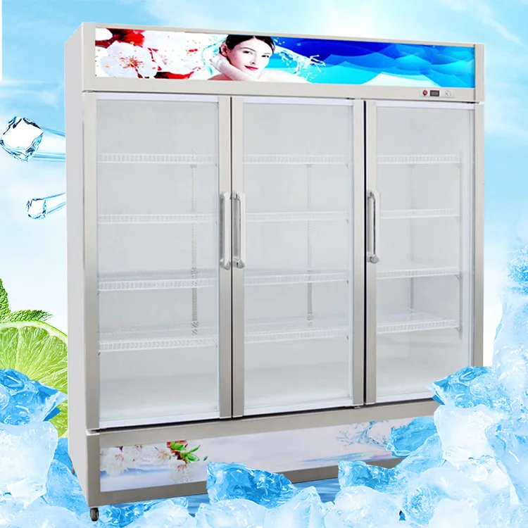  Wholesale factory supply grocery store freezer chiller vertical showcase