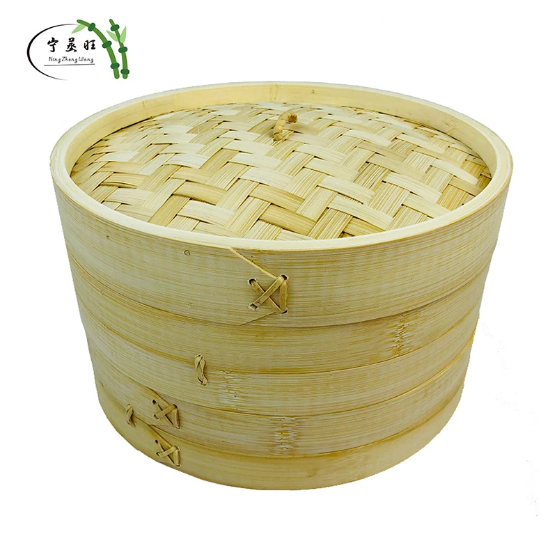 High Quality Natural Eco Basket Durable Environmental Protection Reusable Bamboo Steamer With Lid Bamboo Steamer
