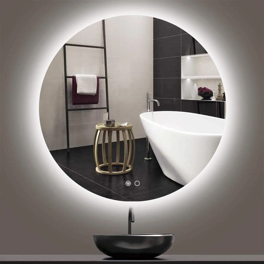 Factory Price Small Round Backlit LED Mirror Touch Sensor Smart Mirror for Home/Bathroom/Hotel/Mall/Hair Salon