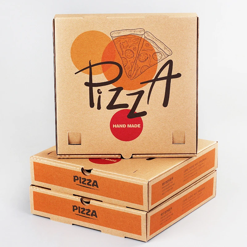 Custom With Logo With Handle White Cone Carton Karton Corrugated  Pizza Boxes
