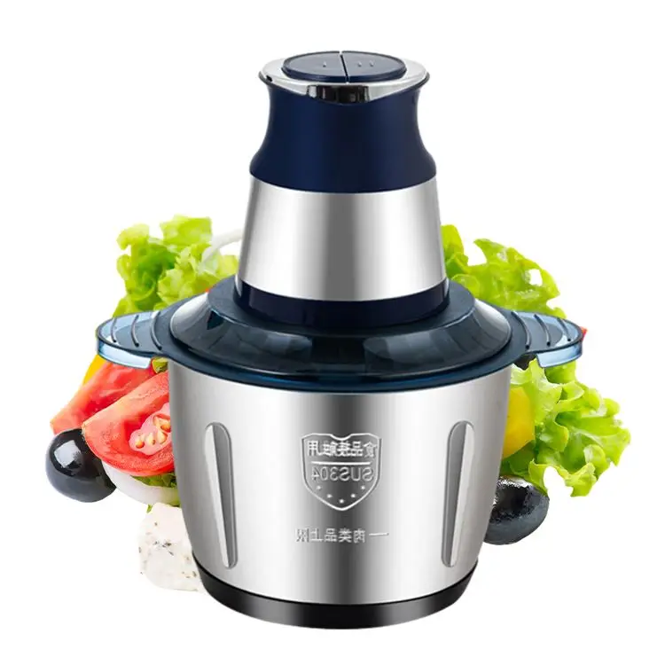 Meat grinder electric stainless type chopper commercial vegetable garlic, machine steel/
