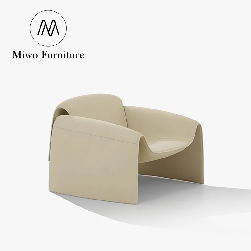Modern Designer Hotel room recliner chair White Leather Recliner Chair Single Arm Chair Living Room furniture armchair