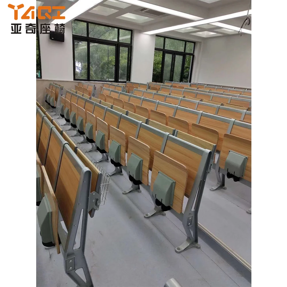 YAQI School Furniture Fixed Table And Chair College Lecture Hall Classroom Desk And Chair (YA-X015B)