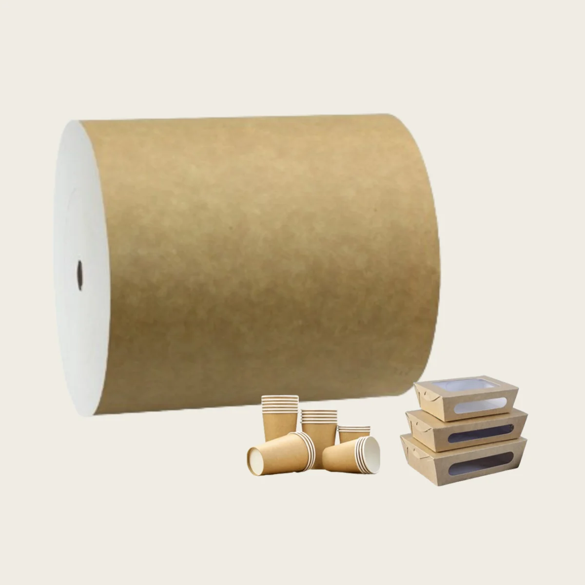 Paper Mill Hot Sale High Quality PE Coated White and Brown Kraft Paper Roll for Paper Cup Bowl and Bag