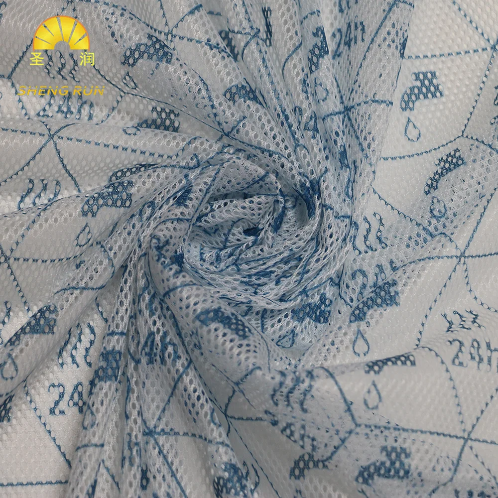No MOQ Hot Selling Custom 100% Polyester Digital Printing Stretch Knitted Mesh Fabric