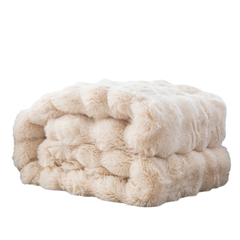 Faux Fur Throw Blanket Double Sided Cozy Plush Blanket for Sofa Soft Fluffy Luxury Machine Washable Blankets