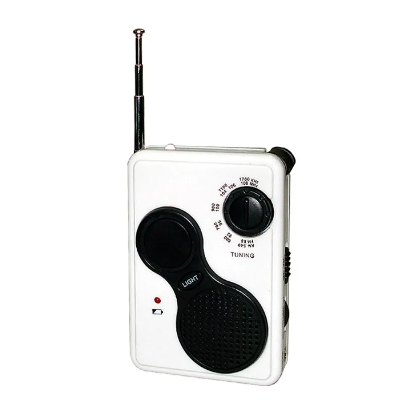
self-powered LED light radio with phone charger Hand shake mini pocket size crank dynamo light radio flashlight torch 