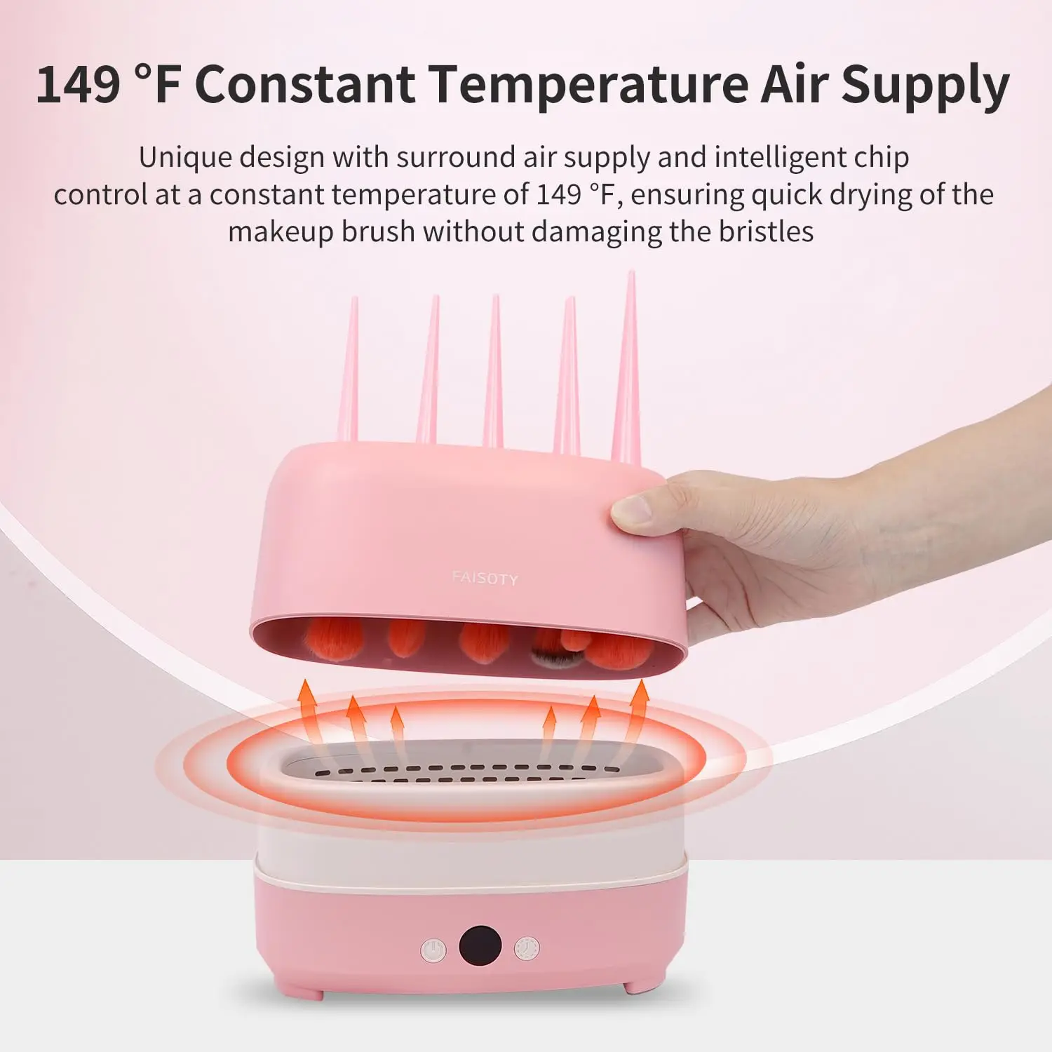 Upgraded Makeup Brushes Dryer, Electric Cosmetic Automatic Brush Drying Machine, No Harmful for Bristles with Thermo-Control, 12