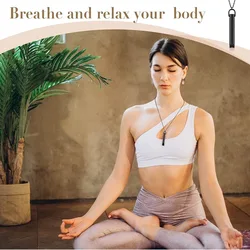 Custom Keep Calm Quit Smoking Breathing Tool Relieve Anxiety Reduce Stress Meditation Exercise Relax Necklace With Cleaning Tool