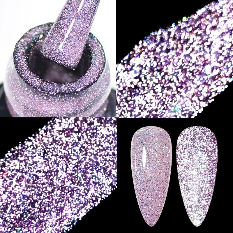 Extended UV Gel Platinum Glitter Acrylic Polyethylene Gel is used for quick extension construction nail beauty