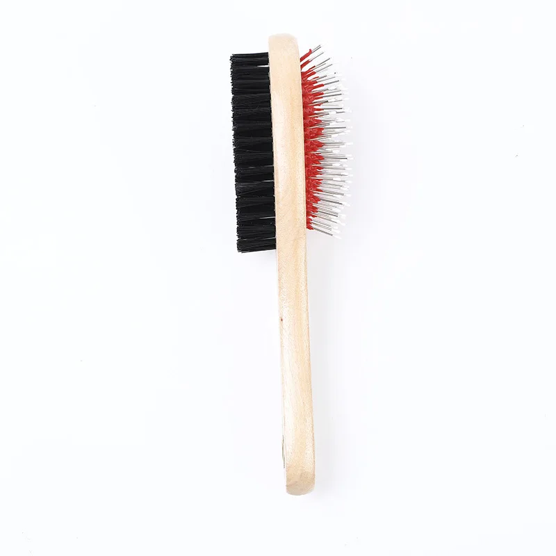 Pet wooden handle comb hair brush for cat cleaning double-sided needle comb