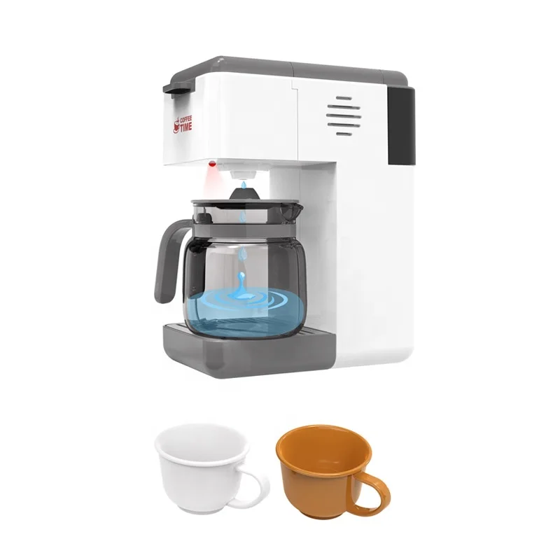 KUNYANG multi function light sound simulation capsule powder coffee plastic machine kids play electric coffee maker toy