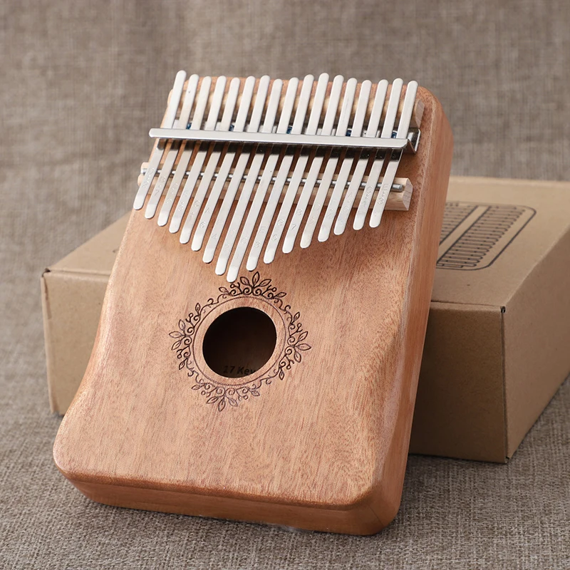 Thumb Piano Musical Instrument mahogany wood kalimba 17 key with accessories cheap price custom calimba