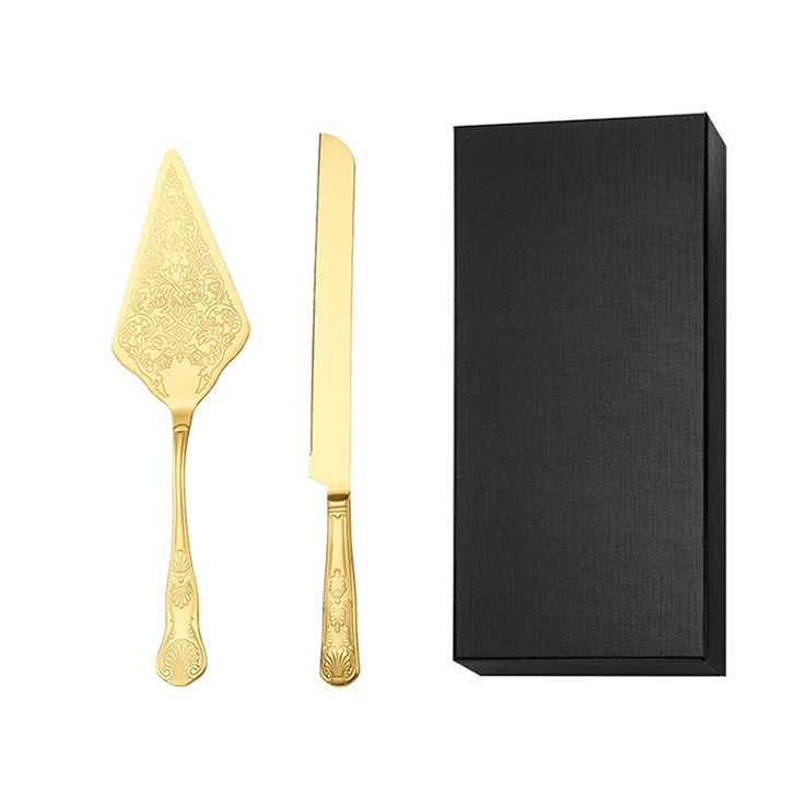 Amazon Hot Sale Stainless Steel Serrated Blade Cake Tools Cake Spatula Flower Pattern Cake Knife