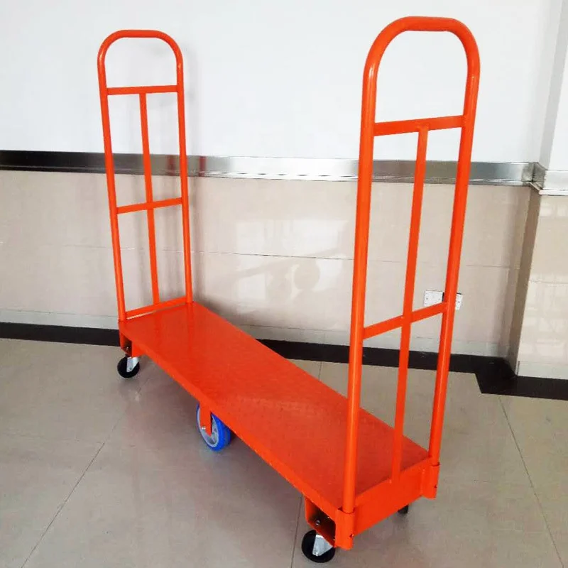 Industrial warehouse heavy duty u-boat platform truck trolley cart with six wheels