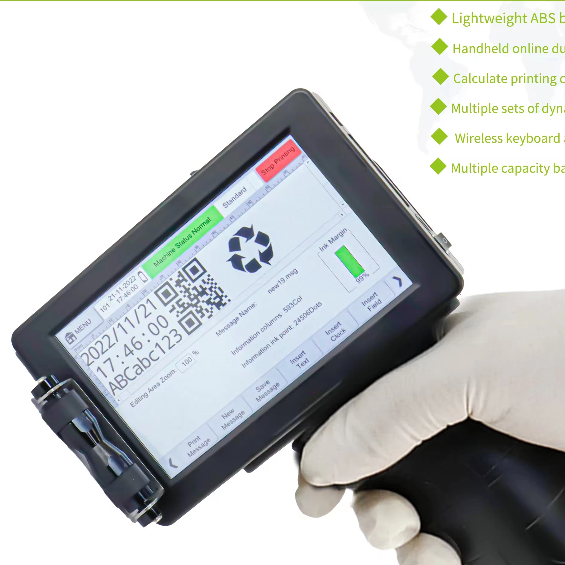 Hotsale Handheld Inkjet Printer G100E 12.7mm Quick Drying portable mini inkjet printer gun For Expiry Date paper Plastic on Sale