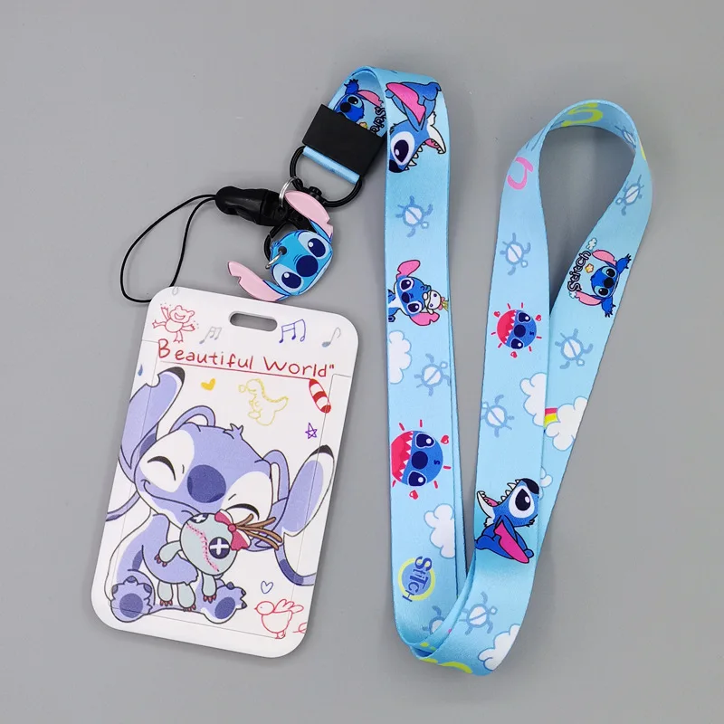 Card Holder Cute Cartoon Monster Sponge Alien Buzz Light Lanyard Anti-Lost Name Badge Bus Work ID Card Case with Lanyard Custom
