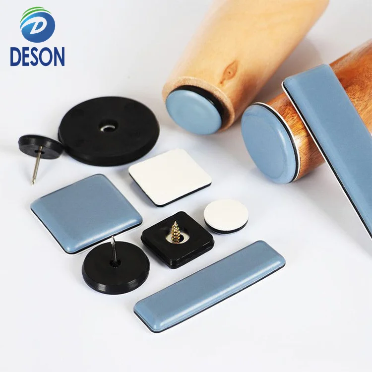 Deson Furniture Sliders Table Chair Glide  Protect Floor Square Nail On PTFE Furniture Gliders Carpet Flooring
