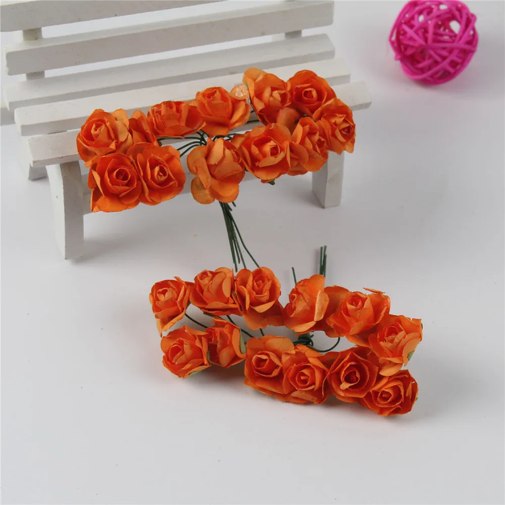 M03386 Wholesale Hand Made Small Roses Paper Flowers Head Artificial Mini Rose Paper Flower For Decoration
