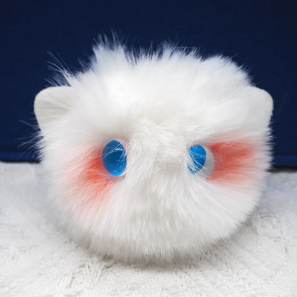 Furry Puff Ball Faux Rabbit Pink Fur Ball Pom Pom Keychain For Women And Girls
